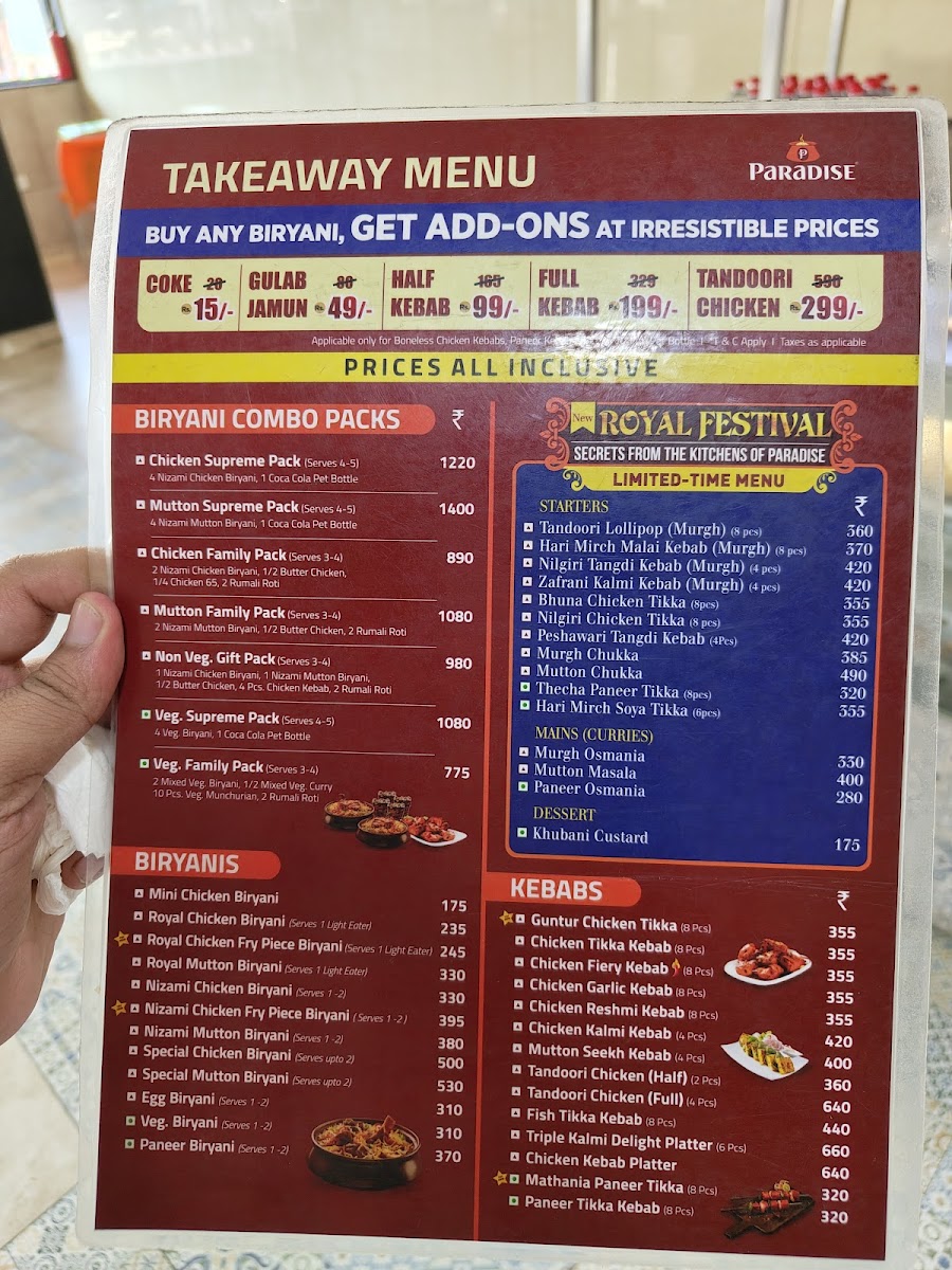Menu - Paradise Biryani | Imax photo 4