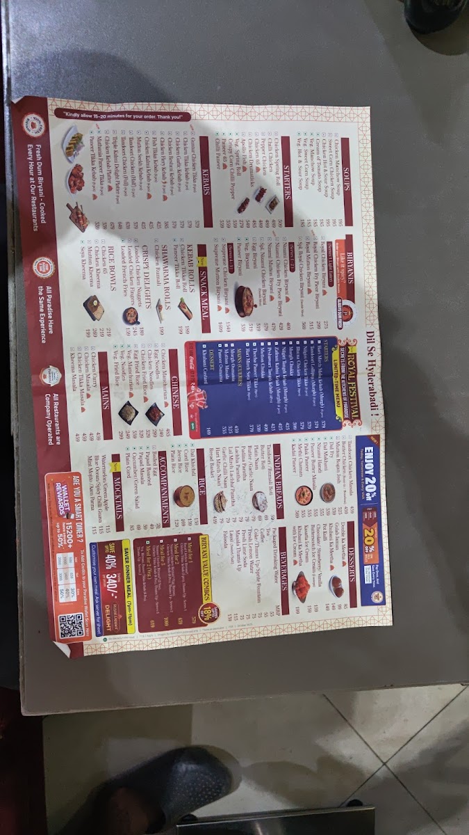 Menu - Paradise Biryani | Imax photo 8